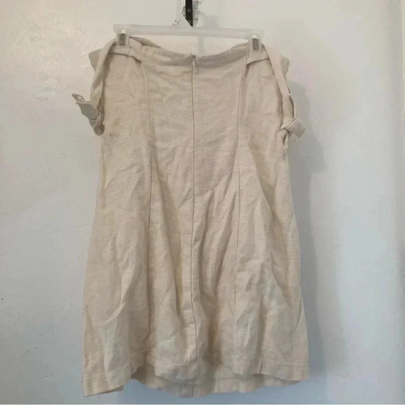 Astr Aracelli Off The Shoulder Linen Mini Dress Size L Cream Color Front Buttons - Picture 8 of 13